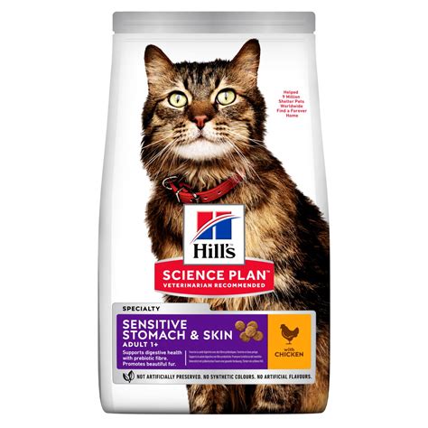 Giving your pet the right cat food can transform the way you spend time together. Hill's Science Plan Adult Sensitive Stomach & Skin Dry Cat ...