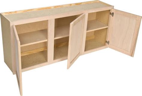 Small kitchen cabinets with glass doors. Quality One 54" x 24" Unfinished Oak Laundry Wall Cabinet ...