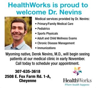 Compare local agents and online companies to get the best, least expensive auto insurance. HealthWorks is Proud to Welcome Dr. Nevins, Health Works, Cheyenne, WY