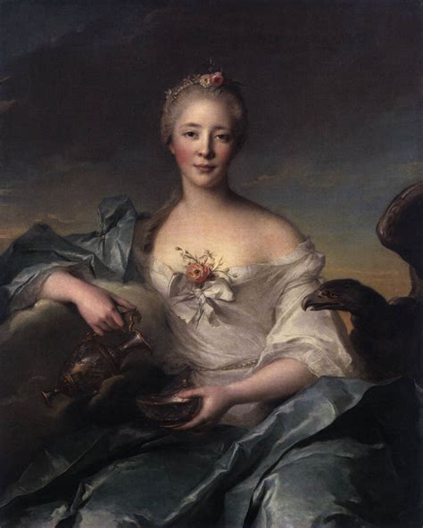 She assists hera in putting the horses to her chariot (v. Madame Le Fèvre de Caumartin as Hebe by NATTIER, Jean-Marc