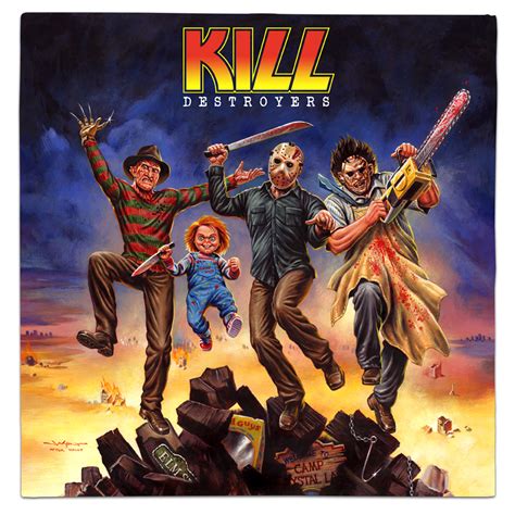 There are many out there that don't have any words to help you identify the album, you have to recognize it from the past or know some of the artists that created it. Kiss destroyer mash up album cover parody featuring horror ...
