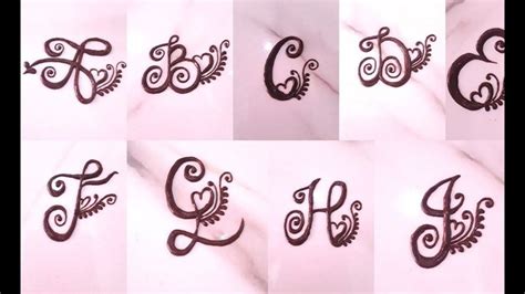 Make your handwriting more beautiful by adding designs to it. All new💥mehndi letters A,B,C,D,E,F,G,H,I💞||latest mehndi letters design ...