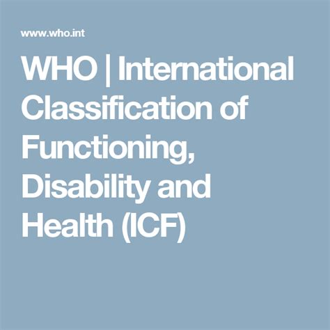 Learn vocabulary, terms and more with flashcards, games and other study tools. International Classification of Functioning, Disability ...