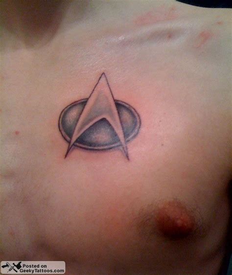 This tattoo is colored with bright yellow ink, and it not every star trek tattoo has to have a picture because this one is just the three famous words of the. Star Trek Tattoo / Star Trek Enterprise E Tattoo Star Trek ...