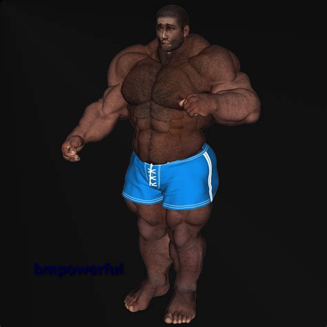 Animate the model to show the articulation of a muscle with the motion function. 3D gay erotic muscle art: muscle bear