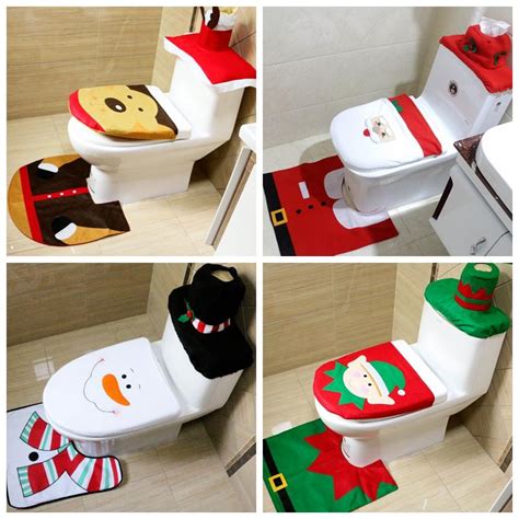 Sold and shipped by the lakeside collection. 2020 Christmas Toilet Cover Mat Lovely Santa Claus ...