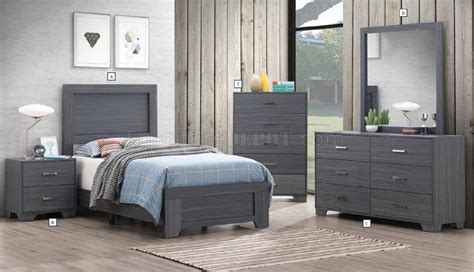 Fulton full bedroom set b3200: Julian 4Pc Youth Bedroom Set 223151 in Grey Oak by Coaster