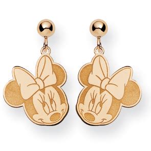 Save 7% with coupon (some sizes/colors) Minnie Mouse Dangle Post Earrings 14k Yellow Gold WD130Y