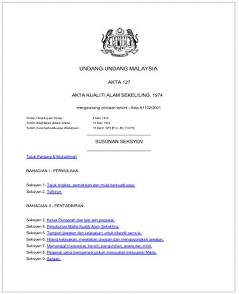 Environmental quality environmental quality is a set of properties and characteristics of the environment, either generalized or local, as a legal document codifying the result of deliberations of a committee or society or legislative body. OSH The Journey: Legislation Environmental Quality Act ...