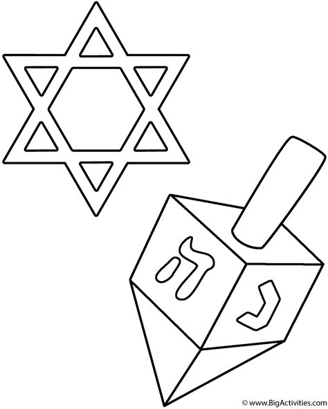 Free printable dreidel coloring pages are just one way i am giving back to my readers this year. Dreidel and Star of David - Coloring Page (Hanukkah ...