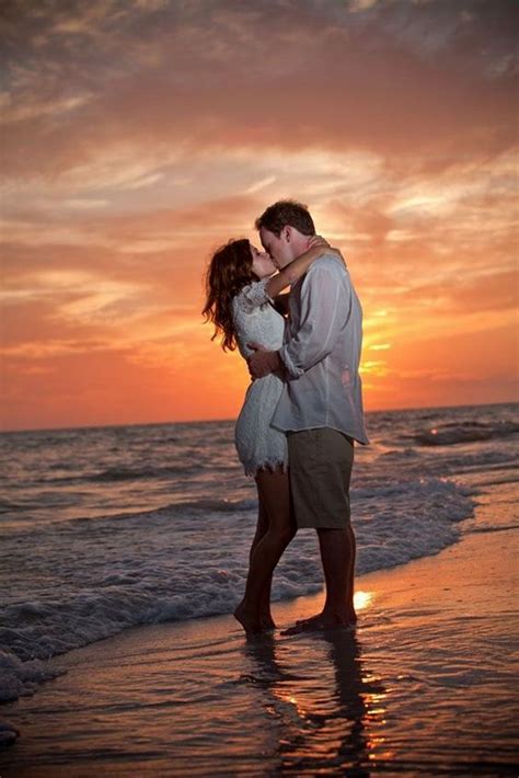 Beach, beach wedding, engagement, photo, romantic. 48 Most Creative Wedding Kiss Photos | Beach engagement ...