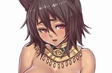 bastet hentai goddesses egyptian cat kemonomimi original female xxx pack houtengeki solo hair breasts embarrassed rule34 dark anubis breast holding