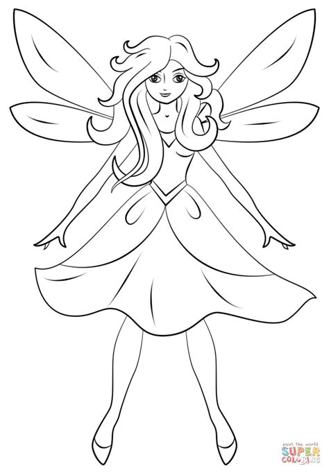 Beautiful fairy coloring pages are a fun way for kids of all ages to develop creativity, focus, motor skills and color recognition. Beautiful Fairy coloring page | Free Printable Coloring Pages