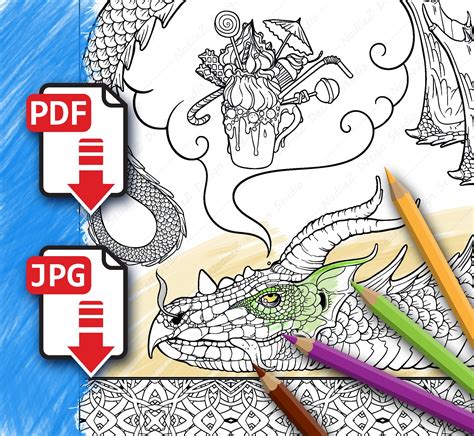 So many awesome designs for all interests and seasons. Coloring page of sweet-tooth dragon, PDF Coloring page ...