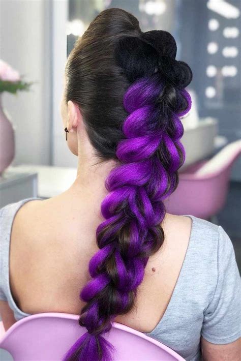 Divide the hair, depending on the number of plaits you want. 30 Inspirational Ideas To Braid Your Purple Hair ...
