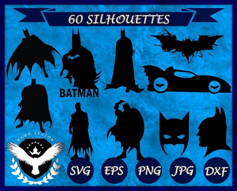 60 Batman Silhouette | Batman SVG | Batman Clipart | Batman Vector | Batman Print | Batman Decor ...
