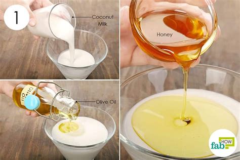 The natural proteins in coconut oil help fortify the gaps to better seal in moisture and ultimately prevent damage. mix coconut milk, honey and olive oil to make olive oil ...