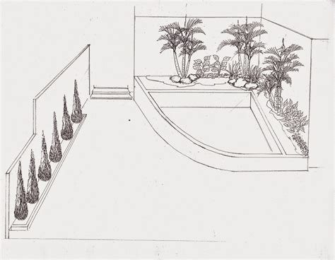 Hasil desain taman dan kolam ini telah kami terapkan di berbagai proyek menurut kondisi dan situasi di lapangan sebenarnya, yang telah di sesuaikan menurut tataletak. Sketsa Gambar Taman | Garlerisket