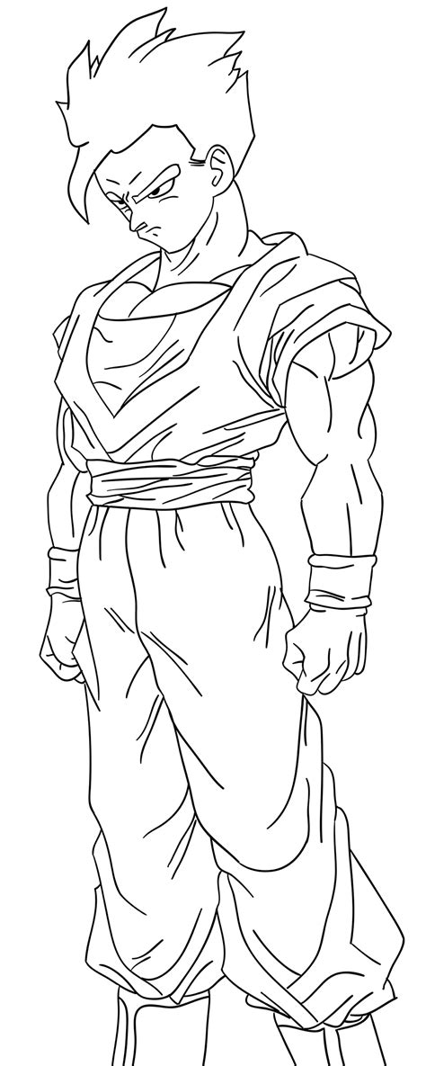 This form of goku appears in dragon ball z: DBZ Mystic Gohan Lineart by KiranBenning on DeviantArt