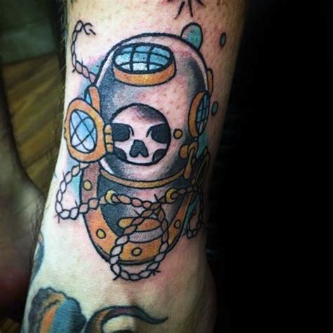 People interested in deep sea diver tattoo also searched for. 60 Diving Helmet Tattoo Designs For Men - Deep Sea Ideas ...