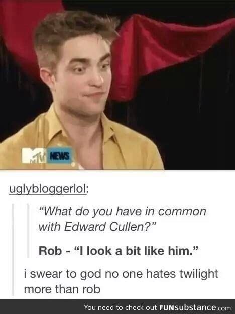 Robert pattinson tracksuit memes are pretty random but it makes perfect sense. What do you have in common with Edward Cullen - FunSubstance