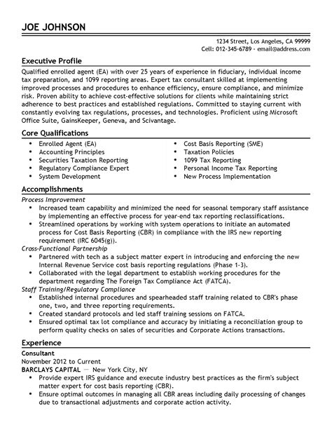 If you need more help, you can always refer to the following resume sample for a position. Professional Enrolled Agent Templates to Showcase Your ...