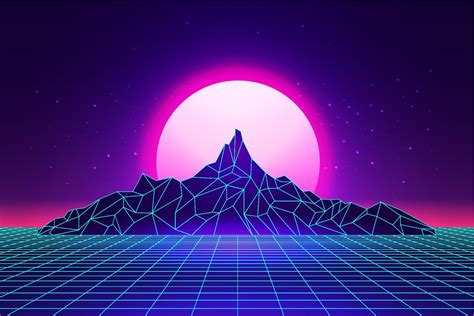 Maybe you would like to learn more about one of these? Vaporwave mountains landscape in 2020 | Futuristic ...