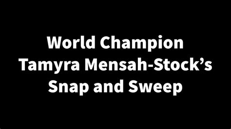 They have been married for some time and are yet to have a child. World Champion Tamyra Mensah-Stock's Snap and Sweep - YouTube