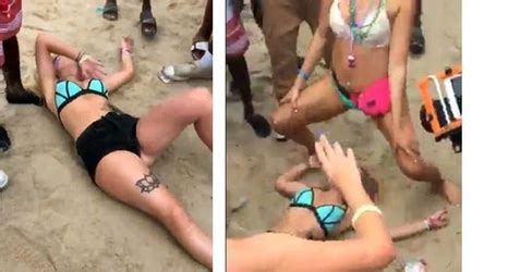Instead of showing the girls debasing themselves in high resolution, the camera could have negated showing them altogether and focused on the crowd. Spring Break Chick Gets KO'd In Bikini Brawl, Receives ...