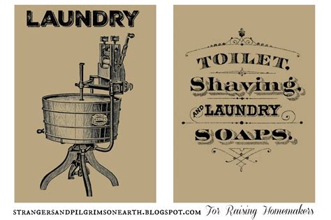 I created some vintage style laundry room printables for the room also. Seven Styles of Laundry Room Art ~ Free Printable Sets ...