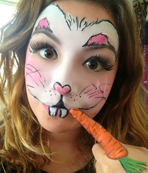 Creating this rabbit face paint from home is easy with our step by step. Sarah Strange Easter Bunny Facepaint | Bunny face paint ...