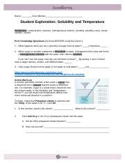 The solubility of solutes is dependent on temperature. Now use the Gizmo to measure the solubility of sodium chloride at each