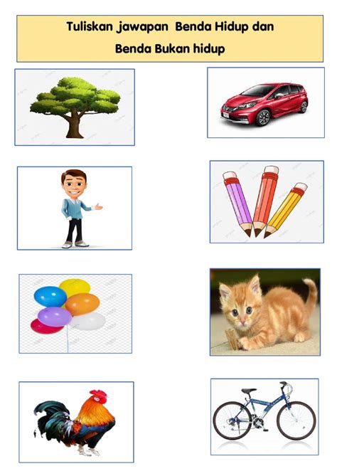Benda bukan hidup tidak bernafas,tidak bergerak dan tidak membiak. Benda hidup dan benda bukan hidup activity