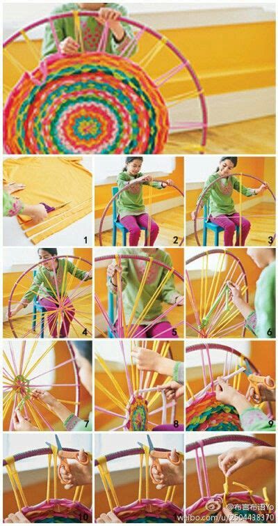 Weitere ideen zu wandteppich weben, wandteppich, teppich. teppich weben mit Hulahoop Reifen ☆ | Basteln und ...