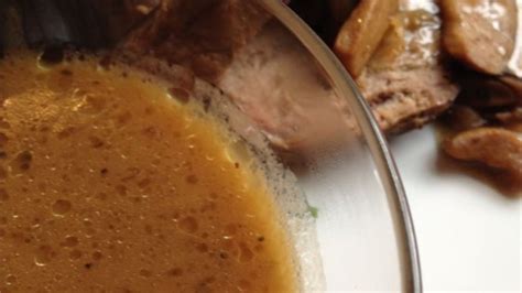 I use the beef drippings and some extra beef broth and then add johnnies au jus to make a killer dipping sauce. Beef Au Jus Recipe - Allrecipes.com