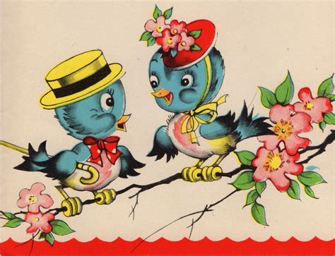 I purchased blue bird card. vintage grey | Vintage greeting cards, Vintage valentine ...