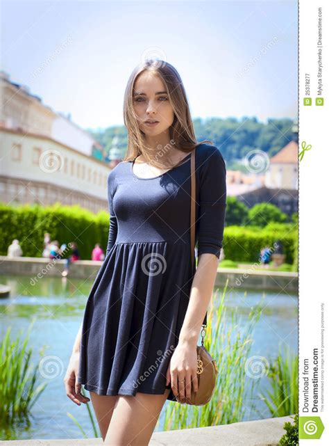 It is not intended for promotion any illegal things. Sweet Young Woman Standing Outdoors Stock Image - Image of ...
