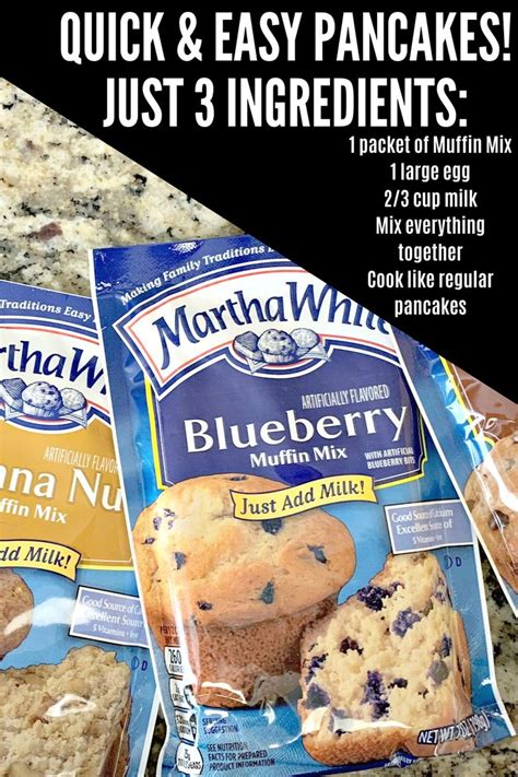 Pancake mix blueberry muffins are made from pancake mix, sugar, butter, milk, an egg and fresh blueberries. 3 Ingredient Muffin Mix Pancakes | Betty crocker pancake recipe, Pancake mix muffins, Muffin mix