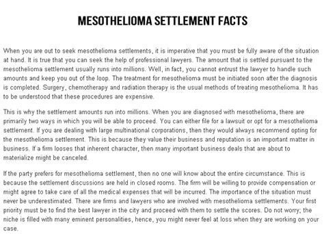 Check spelling or type a new query. The fact about average mesothelioma settlement