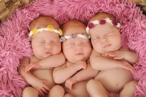 The triplets grew up not knowing they each had identical siblings. our identical triplet girls | Triplets, Baby face, Baby