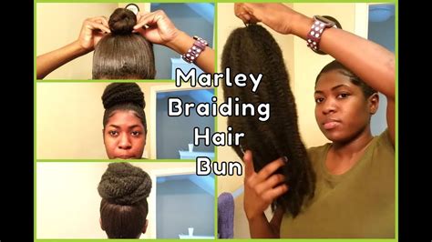 Learning how to braid hair is simpler said than done. Marley Braiding Hair Bun | Easy Protective Hairstyle - YouTube