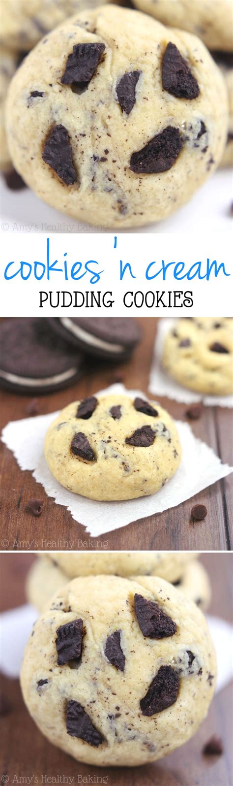 In baking· cookies· desserts· low fat· vegetarian. Cookies 'n Cream Pudding Cookies | Cookies n cream cookies ...