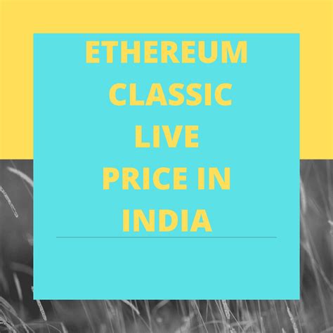 Just a few years ago it was illegal to buy cryptocurrencies like ether (commonly referred to as ethereum even though it is the name of the platform and ether is the cryptocurrency). 1 ETC to INR | Convert Ethereum Classic to INR | Ethereum ...