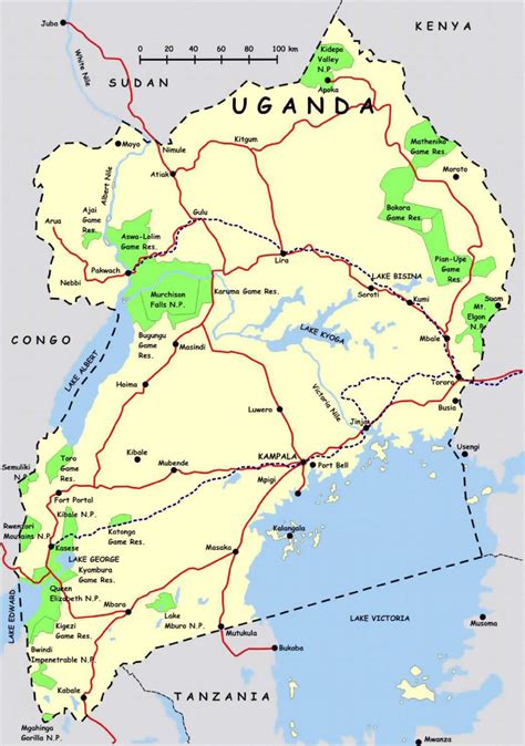 Regions and city list of uganda with airports and seaports, railway stations and train stations, river stations and bus stations on the interactive online satellite uganda map with poi. Detailed map of Uganda with highways and national parks | Uganda | Africa | Mapsland | Maps of ...