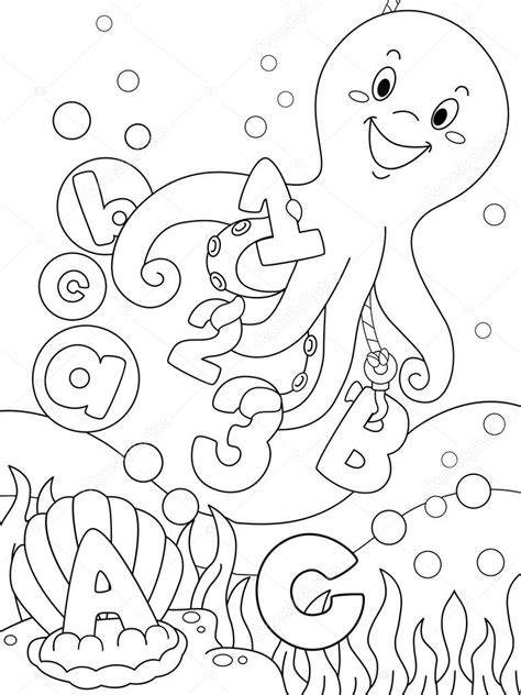 Ocean animals coloring pages for adults water free cute sea. Underwater Coloring Page — Stock Photo © lenmdp #14532395