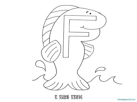 In this site you will find a lot of coloring pages in many kind of pictures. Coloring Pages For The Letter F For Adults Coloring Pages For Kids | Fish coloring page, Abc ...