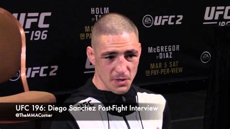 However, we're being told that diego has been cut from the promotion. UFC 196: Diego Sanchez Post-Fight Interview - YouTube