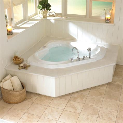 Decide what size whirlpool tub you wish to install. tile around tub - Google Search | Corner tub, Corner ...