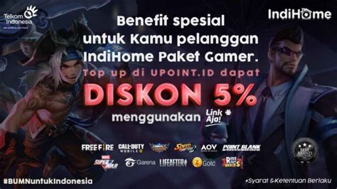 Indihome paket gamer merupakan layanan untuk anda para pecinta game online. Upoint.id - Diskon 5% Top Up Game Khusus Untuk Pengguna ...