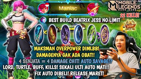 Untuk spell sendiri dia menggunakan battle spell flicker atau aegis. BEST BUILD BEATRIX JESS NO LIMIT MOBILELEGENDS | NEXT NEW ...